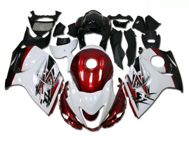 Blanc Rouge 2008-2019 GSXR 1300 Hayabusa Carénage Moto