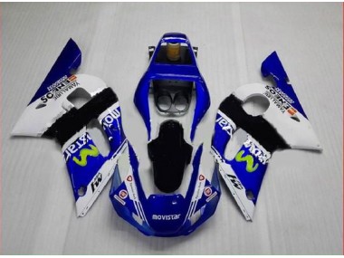 Bleu Vert Blanc 1998-2002 YZF R6 Carénage Moto