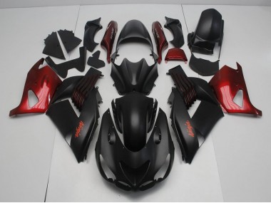 Noir Mat et Rouge 2006-2011 ZX14R ZZR1400 Carénage Moto