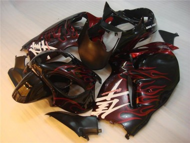 Noir Rouge Flamme 1996-2007 GSXR 1300 Hayabusa Carénage Moto