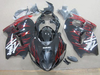 Noir Rouge Flamme 1996-2007 GSXR 1300 Hayabusa Carrosserie Moto