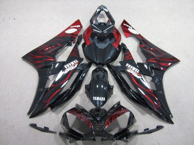 Noir Rouge Flamme 2006-2007 YZF R6 Carénages Moto