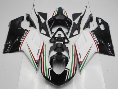 Noir Vert et Blanc 2007-2014 Ducati 848 1098 1198 Carénage Moto