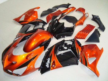 Orange Noir 2006-2011 ZX14R ZZR1400 Carénage Moto