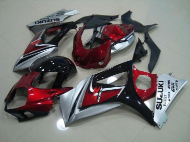 Rouge Noir Argent 2007-2008 GSXR 1000 Carénages Moto